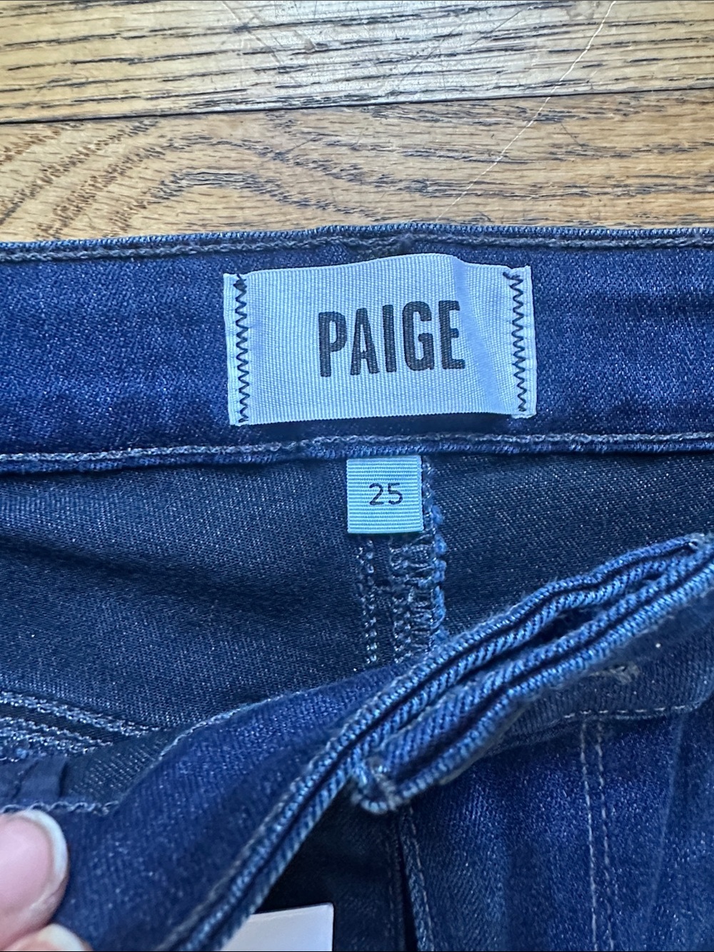 PAIGE LENNIE Wide Leg High-Rise Jeans - Dark Indigo Blue Sabine - Size 25 NWT - Picture 4 of 8